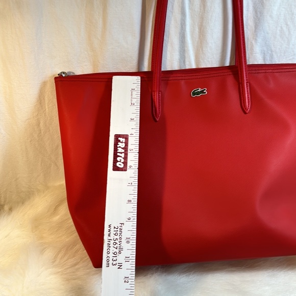 Lacoste Women Concept Zip Red Tote - Picture 6 of 9